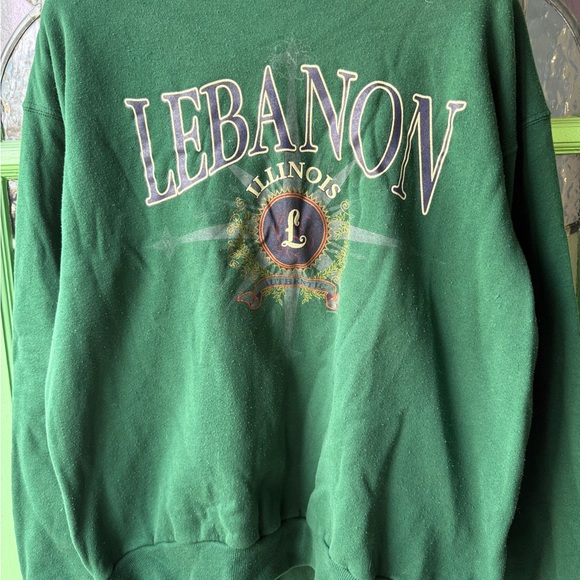 Hanes Other - VTG Crewneck Green Lebanon Illinois Men's Sweater